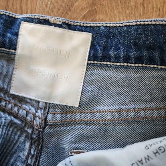 Mother Superior High Waisted Rider Skimp, Straight Leg Raw Hem - Picture 3 of 8